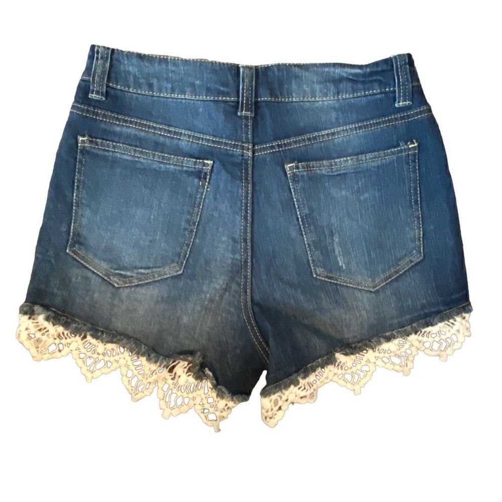 No Boundaries Lace Denim Shorts
